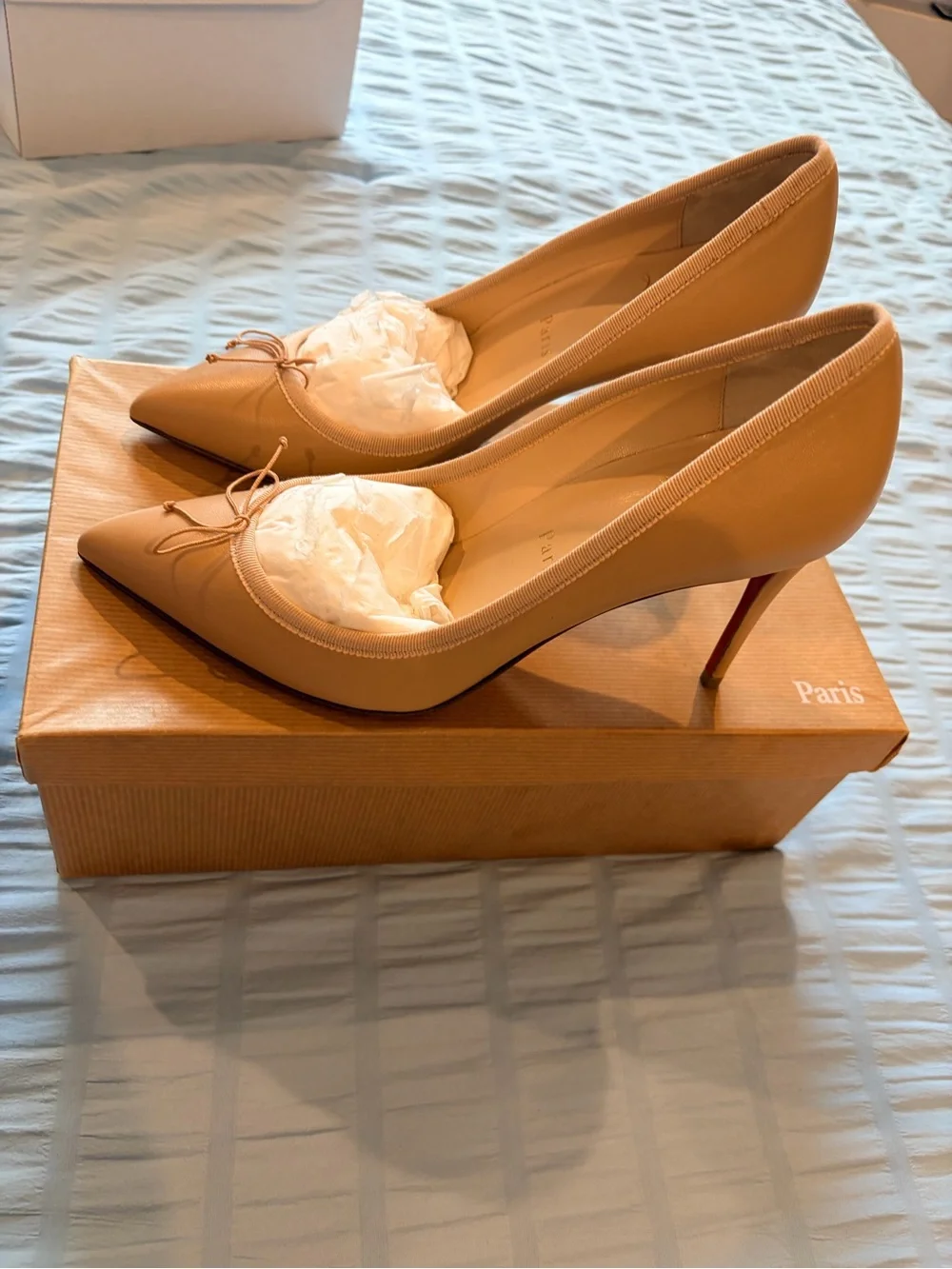 Christian Louboutin Solasofia heels Nude/Tan, size 37eu(7w) w COA/box